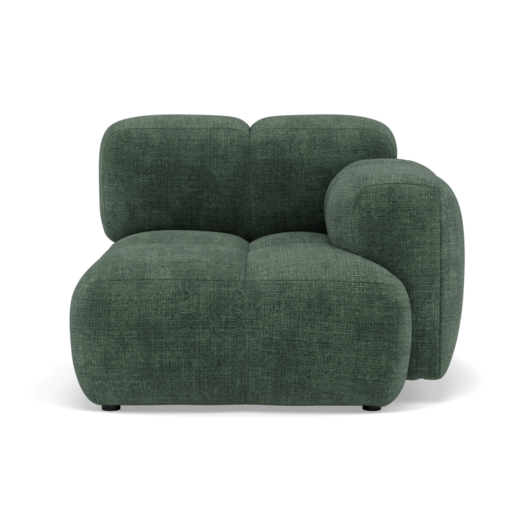 Grace - module d'assise droit en velours texturé - Vert
