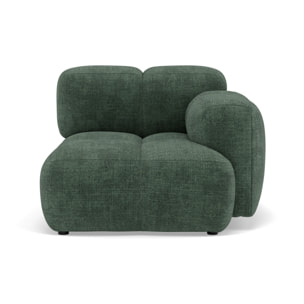 Grace - module d'assise droit en velours texturé - Vert