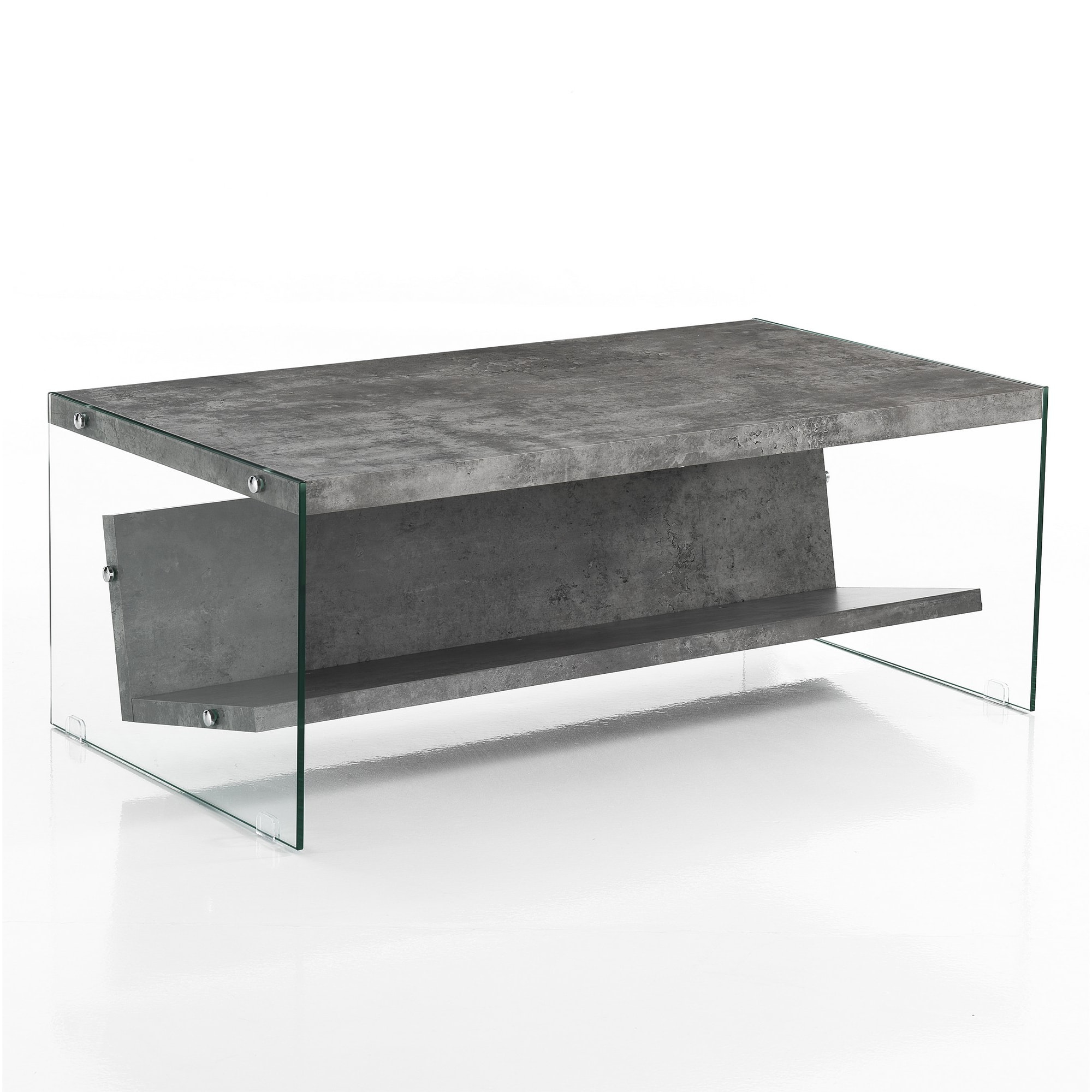 Tomasucci Table basse / porte-revues NANCY CEMENT Transparent