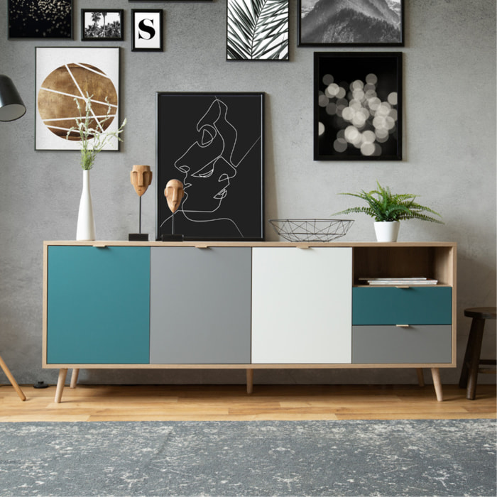 Buffet style scandinave tricolore 180 cm PRAT