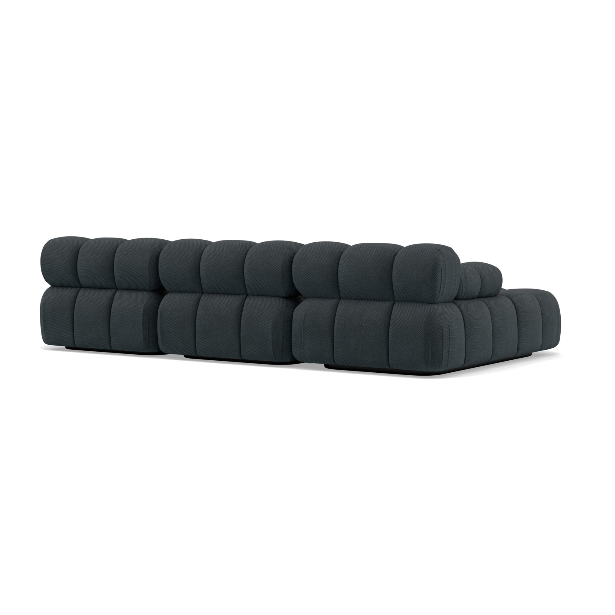 Ruby - canapé modulable d'angle gauche 4 places en velours texturé - Noir