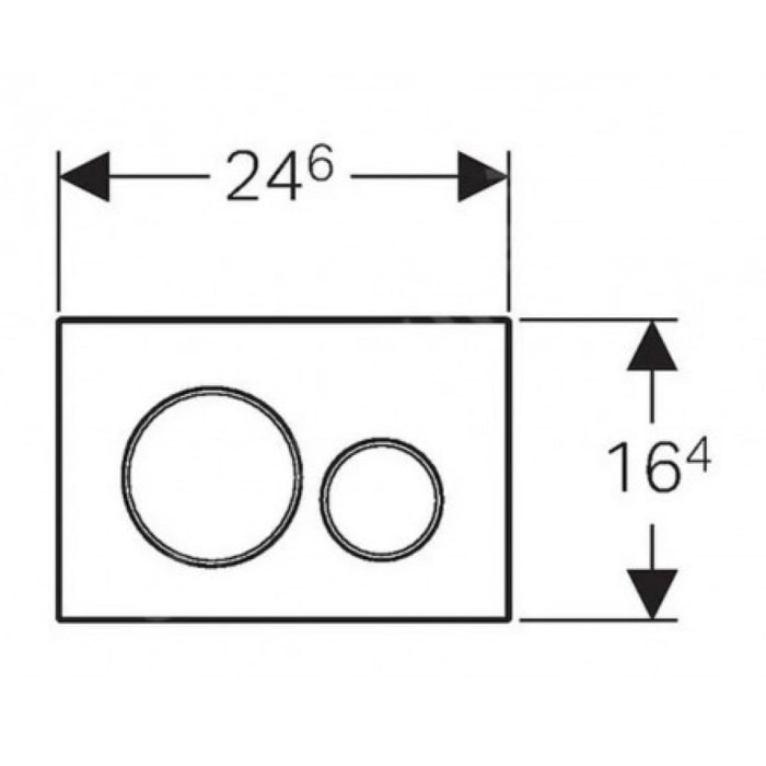 Sigma30 Plaque de déclenchement double touche, Chrome mat (115.883.JQ.1)