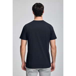 Camiseta azul marino con cuello redondo y bordado Rigby Go