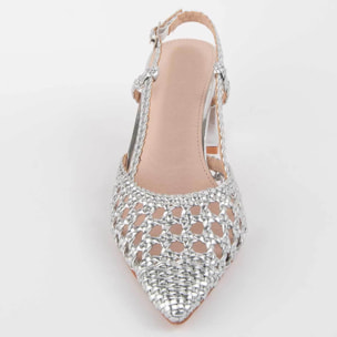 Zapato De Tacón - Plateado - Altura: 6 Cm