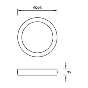 Forlight Plafon Ip23 Easy Round Surface Ø225Mm Led 15,5W 3000K Blanco 1371Lm