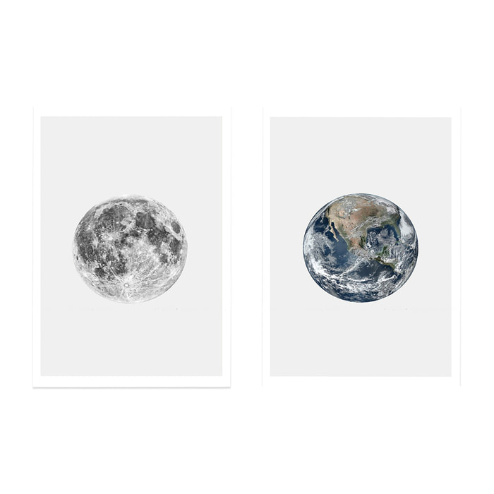 Pack de 2 láminas Moon and Earth Alto: 33.7 Largo: 46 Ancho: 2