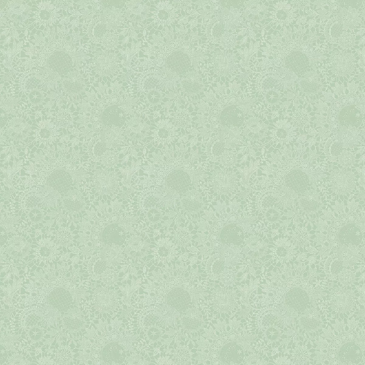 Nappe pur coton motif jacquard vert Mille guipures jade