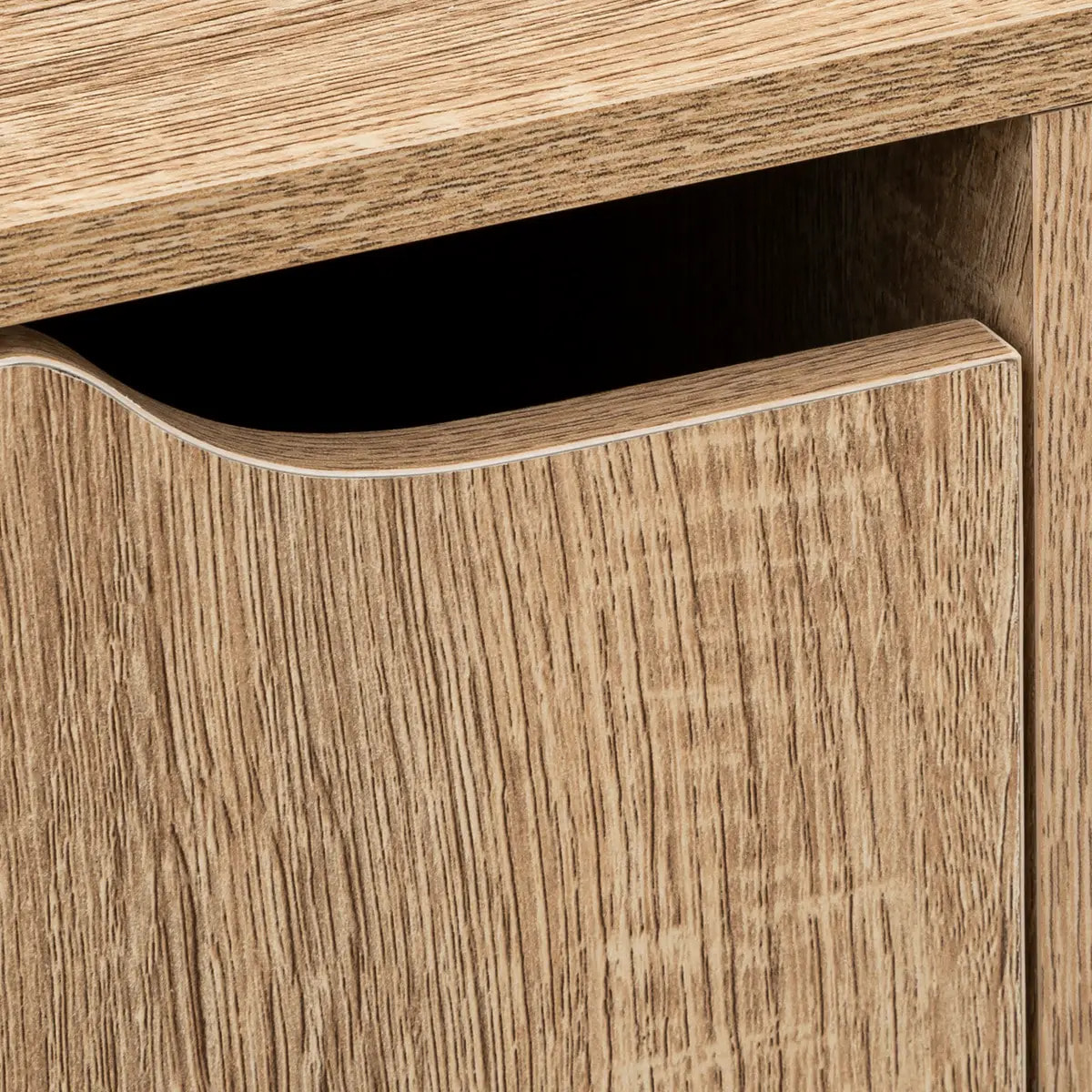 Étagère 4 cases porte "Ceda" effet bois naturel