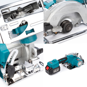 Set de 5 herramientas eléctricas, radial angular, martillo percutor, taladro, sierra de calar y llave de impacto 21V. Con dos baterías de 13000mAh.