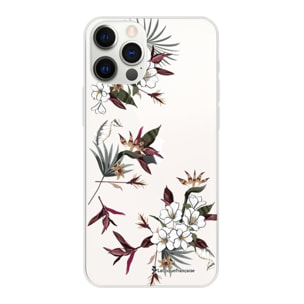 Coque iPhone 12/12 Pro silicone transparente Fleurs Sauvages ultra resistant Protection housse Motif Ecriture Tendance La Coque Francaise