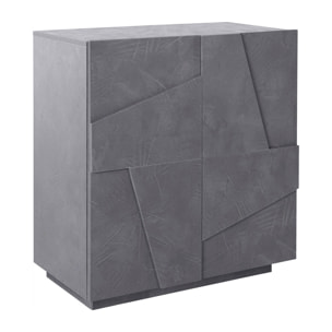 Credenza moderna a 2 ante, Made in Italy, Madia da cucina, Buffet di design da soggiorno, cm 81x44h86, colore Grigio Ardesia