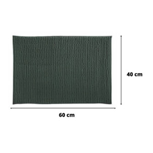 Lot de 2 tapis de bain CHENILLE 40x60 Vert Foncé