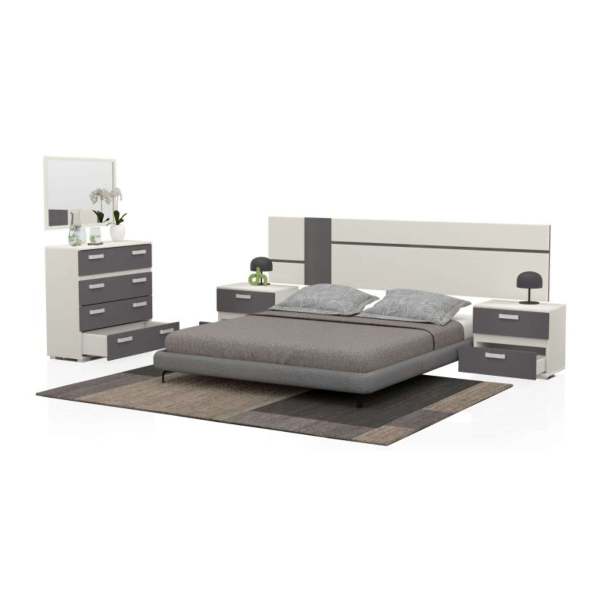 Dormitorio Ataneq Air 4C Blanco - Grafito