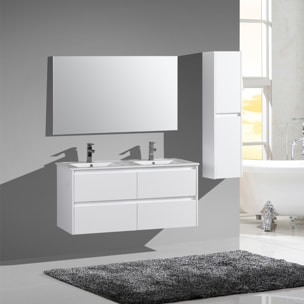 Ensemble meuble de salle de bain 120 cm blanc laqué Aquadoli