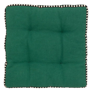 Galette de chaise "Malakite" vert cèdre 38x38cm