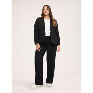 Fiorella Rubino - Blazer cropped in tessuto stretch - Nero