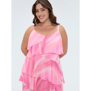 Fiorella Rubino - Vestito lungo svasato in georgette - Fucsia