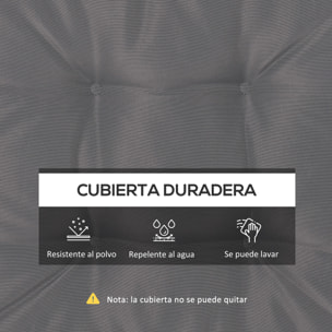 Conjunto de Cojines para Sillas de Comedor 42x42x5 cm Juego de 4 Piezas Cojines para Sillas de Jardín Impermeable con 2 Amarres de Fijación Gris Oscuro