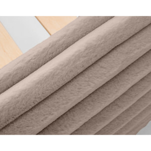 Cristal - lit coffre - 140x200 - sommier inclus - fausse fourrure côtelée - Taupe