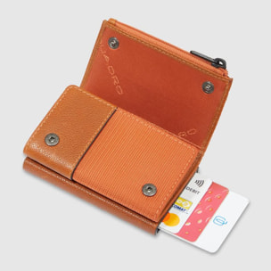 Piquadro Portafoglio compatto con portacarte automatico, porta monete e protezione RFID