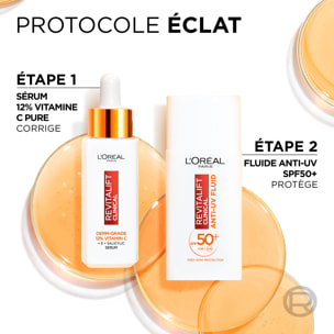 L’Oréal Paris Coffret deux produits Revitalift Clinical Sérum Teint Lumineux Vitamine C 30ml et Fluide Anti-UV FPS 50+ Vitamine