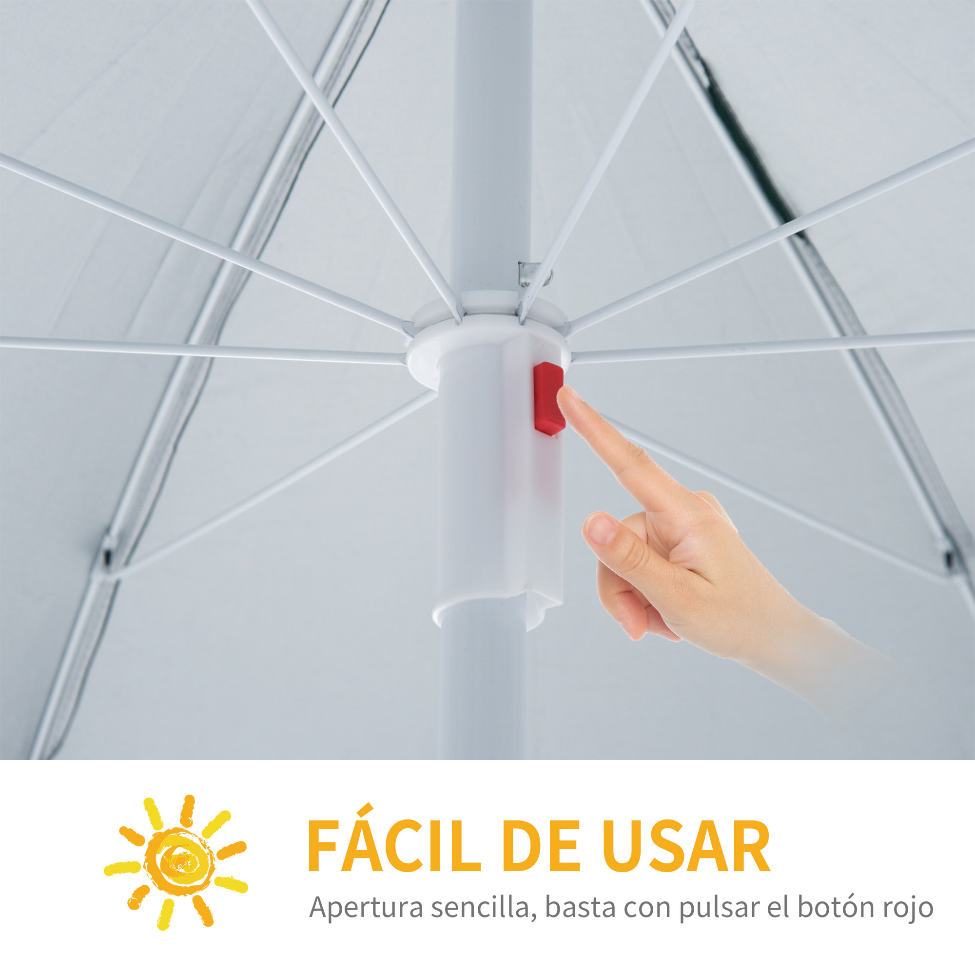 Sombrilla de Playa con Panel Lateral Ø220x220 cm Parasol para Terraza con Apertura Manual 8 Varillas de Acero y Bolsa de Transporte para Jardín Piscina Verde