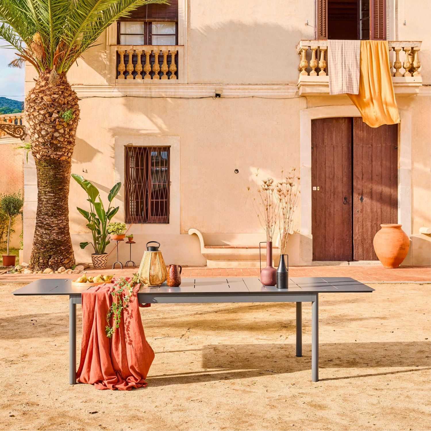 Table de jardin extensible aluminium 8 places CHARLESTON