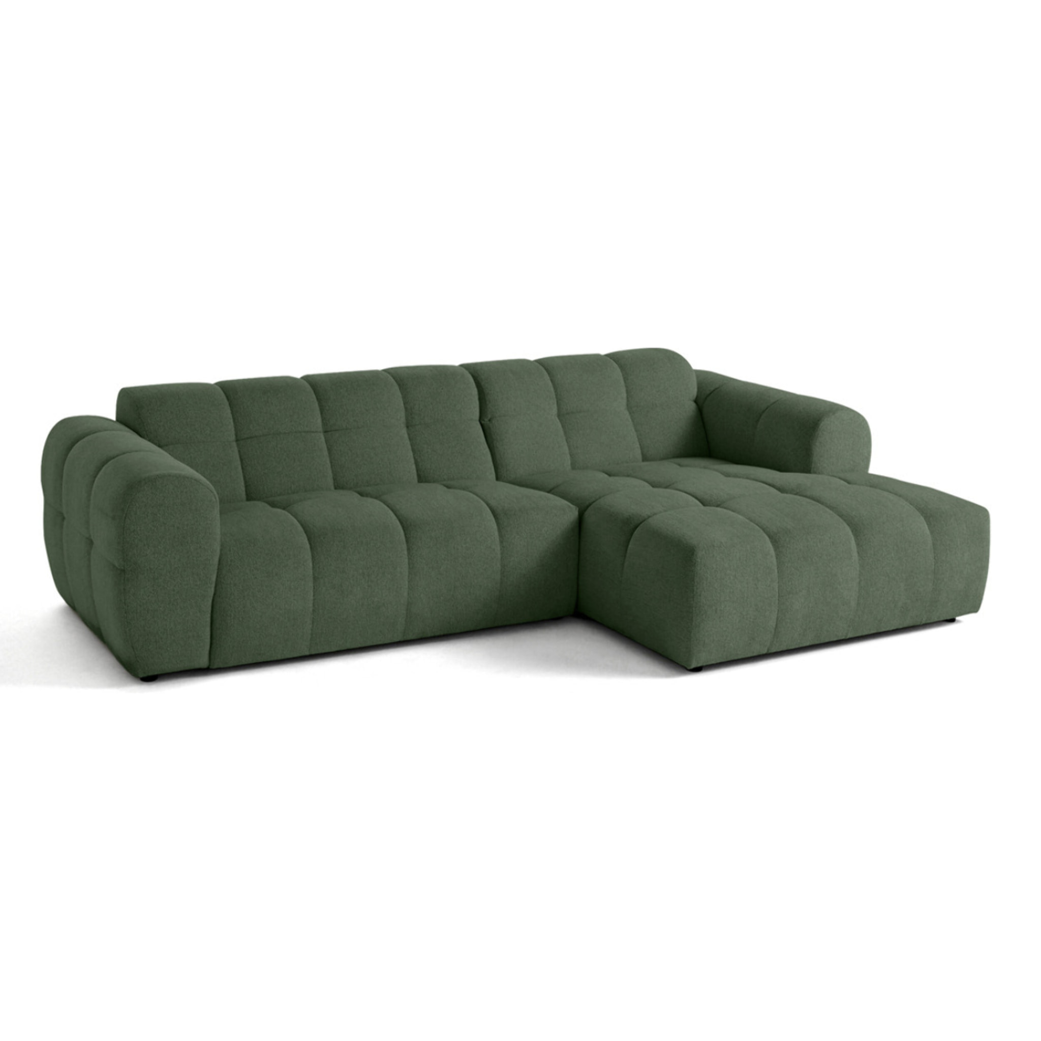 Ray - canapé d'angle droit - 4 places - en tissu texturé - Vert
