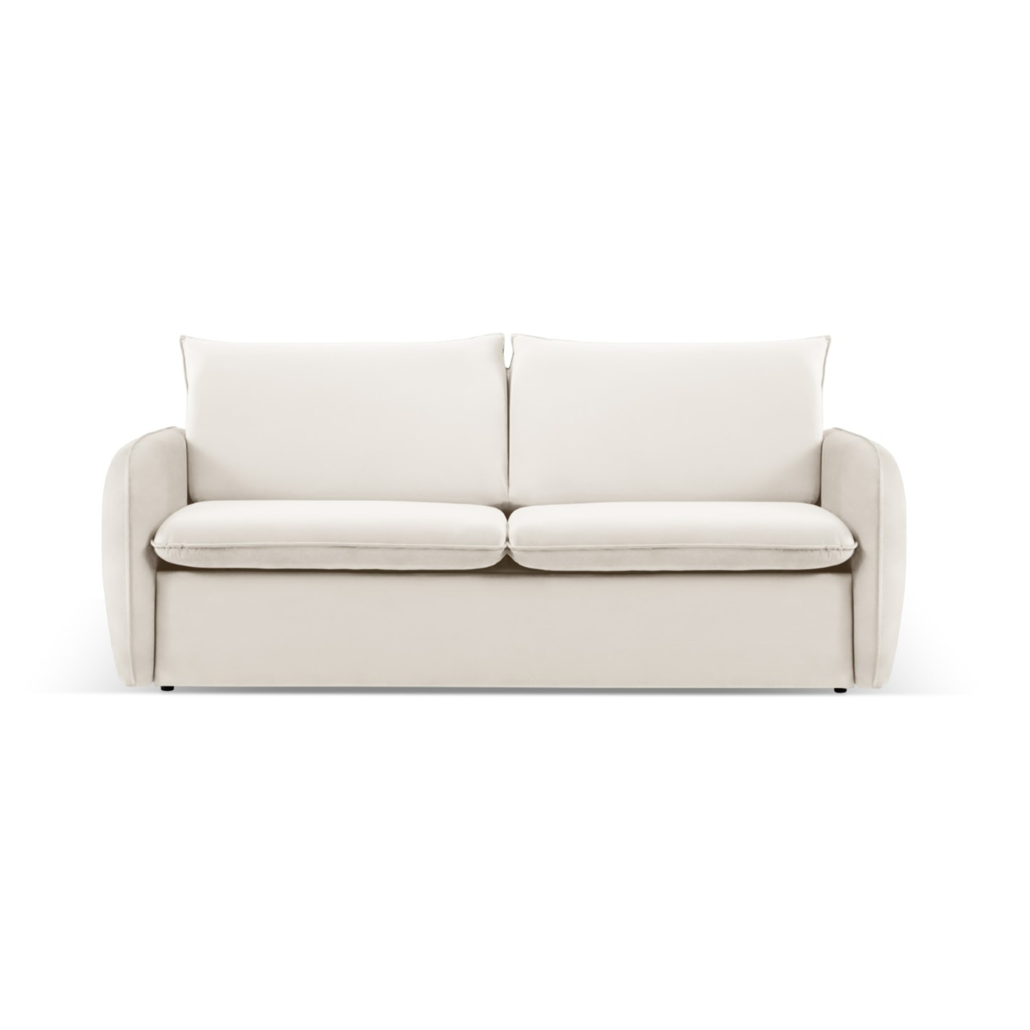 Canapé convertible "Vienna" 3 places en velours beige clair