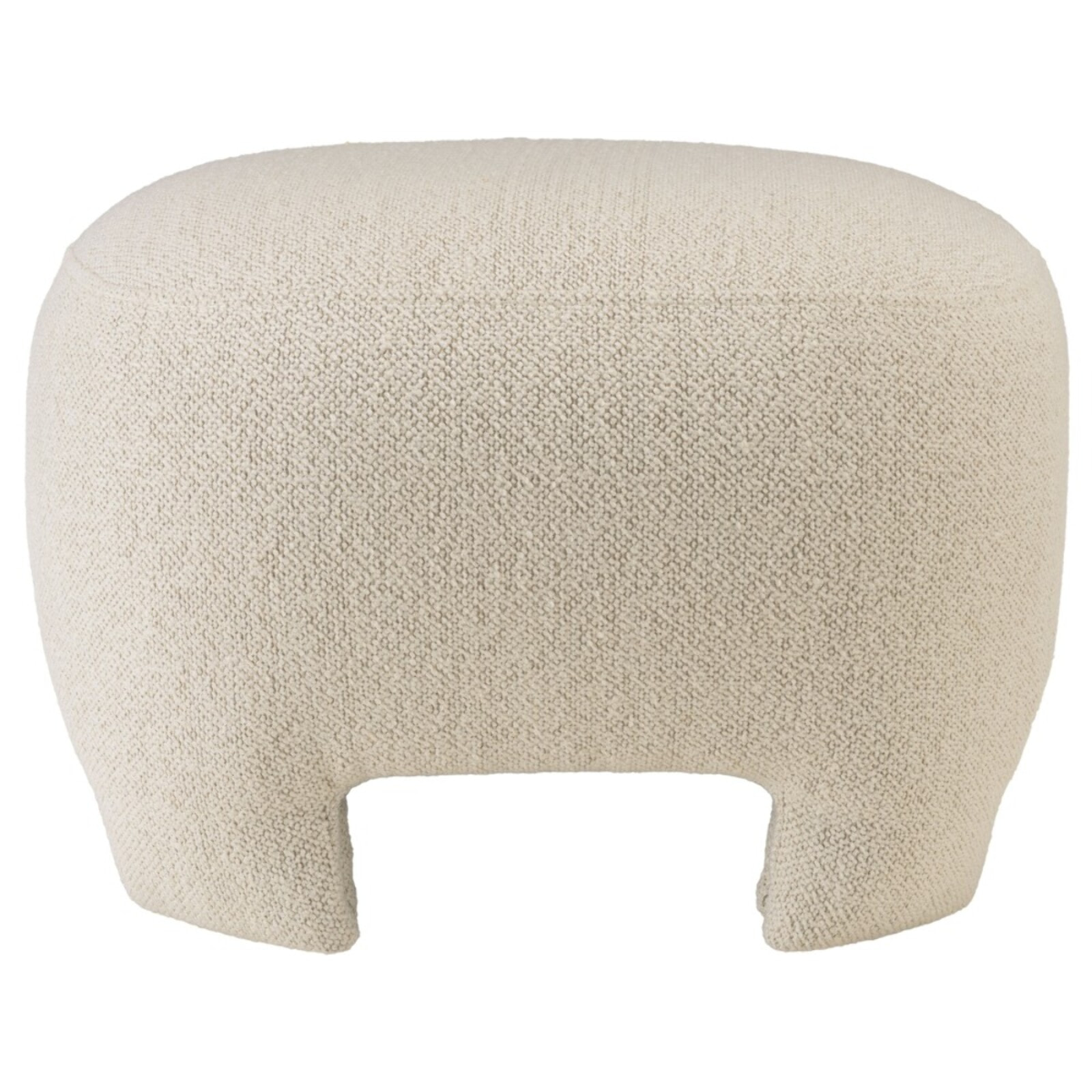 LEOPOLD - Pouf forme design n°1 en tissu petite bouclette beige