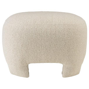 LEOPOLD - Pouf forme design n°1 en tissu petite bouclette beige