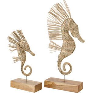 J-Line Hippocampe sur Pied - rotin - naturel - small