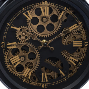 Horloge à poser "Mécanisme" noire H34 cm