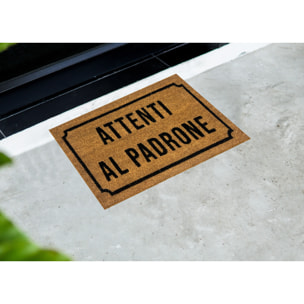Zerbino Ingresso Casa Antiscivolo In Cocco Scritte Divertenti Attenti al Padrone