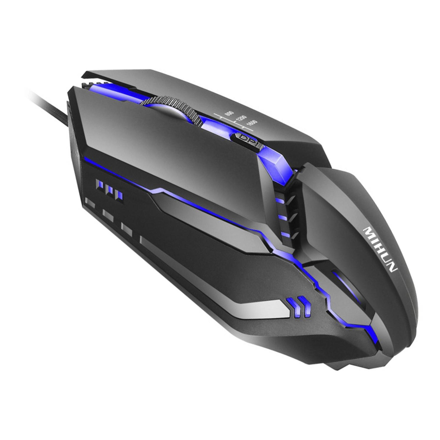 Mouse da gioco G314 con luci LED RGB. 800, 1200 e 1600 dpi.