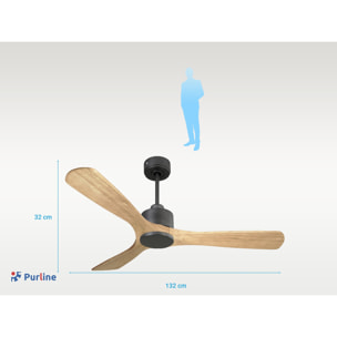 Ventilador de techo Reversible Termostato Wifi Motor DC Techos Inclinados Mando a Distancia Hypersilence Memoria ParosD132C0365203 PURLINE