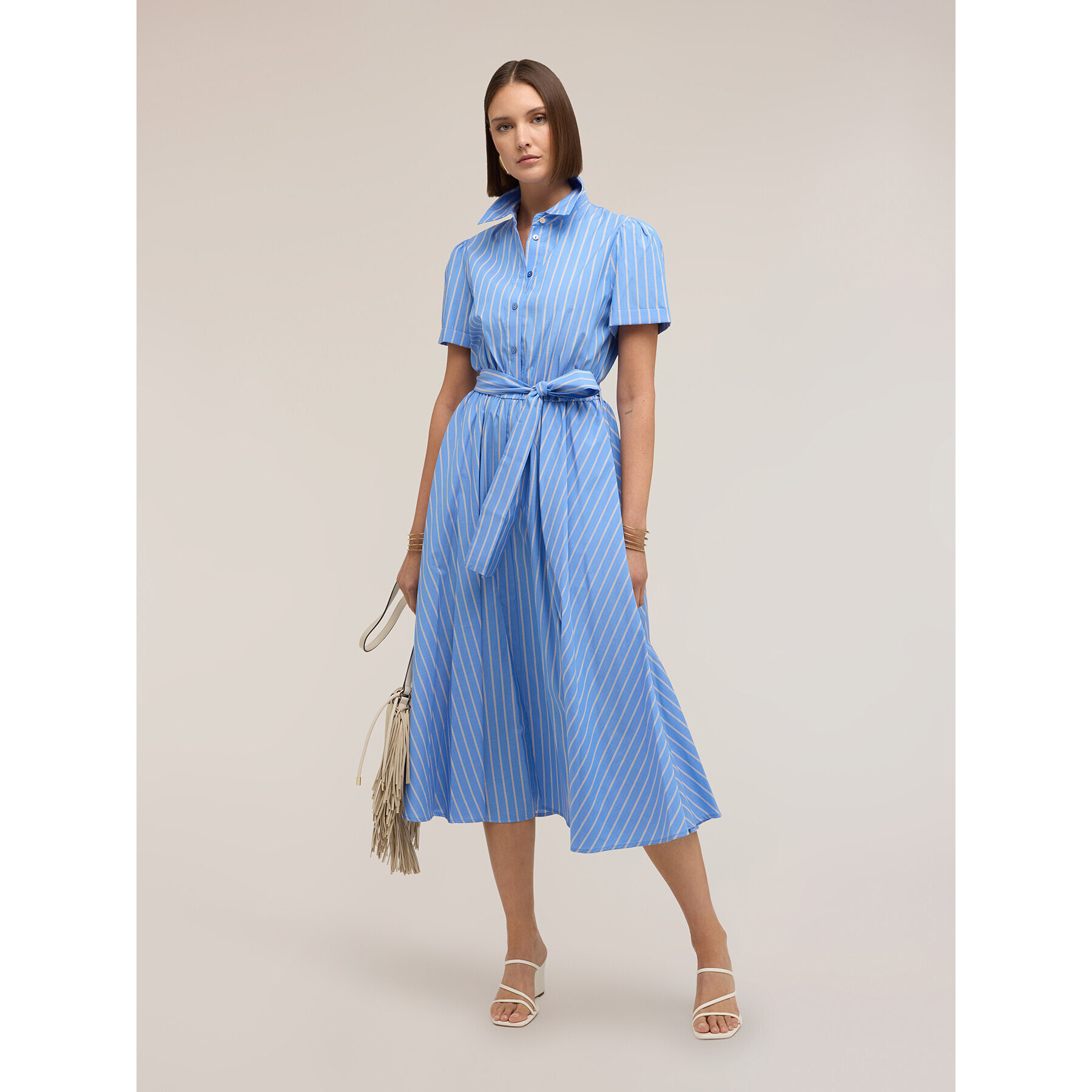 Motivi - Vestito chemisier a righe - Azzurro