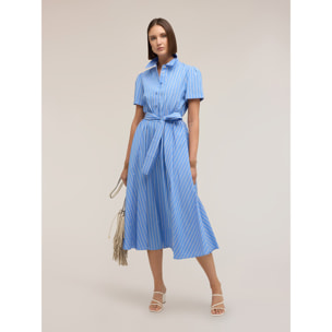 Motivi - Vestito chemisier a righe - Azzurro