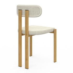 Chaises Elsa en tissu beige et pieds métal - lot de 4