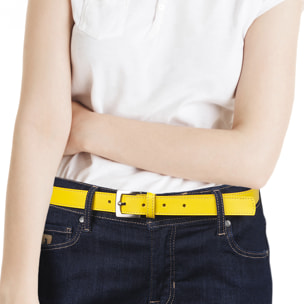 Cinturon Piel Jaslen Cinturones Jaslen Amarillo 110
