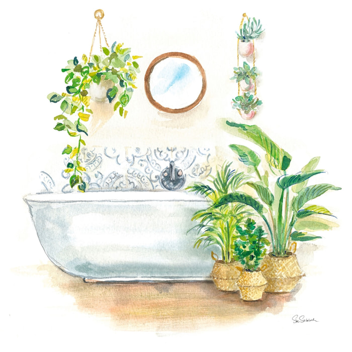 Tableau deco Baignoire tropicale Tableau plexiglas