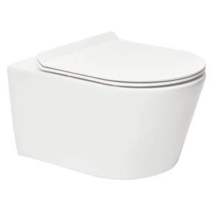 Pack WC suspendu complet Geberit Duofix autoportant, WC Swiss Aqua Technologies Brevis, abattant SoftClose, plaque blanche