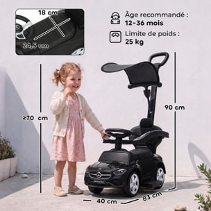 Porteur enfant évolutif Mercedes-Benz licence officielle noir