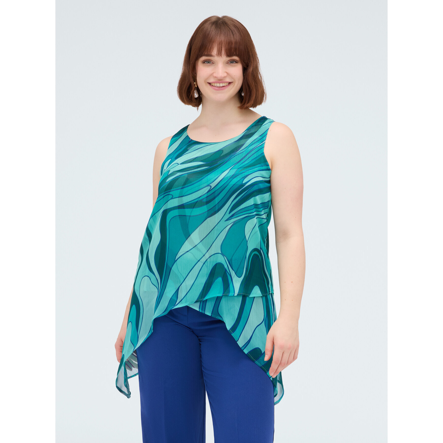 Fiorella Rubino - Top de georgette con estampado - Verde