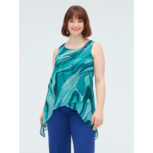 Fiorella Rubino - Top de georgette con estampado - Verde