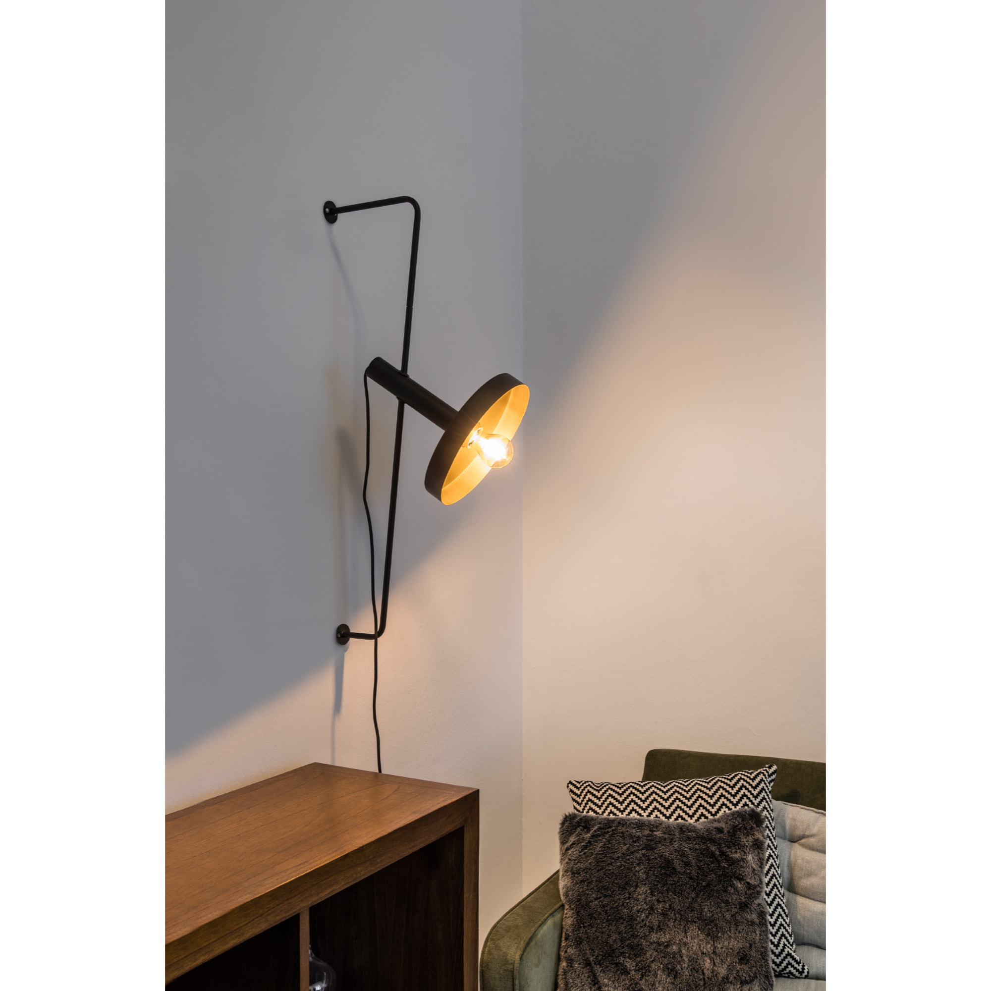 WHIZZ Lampe applique noire/or