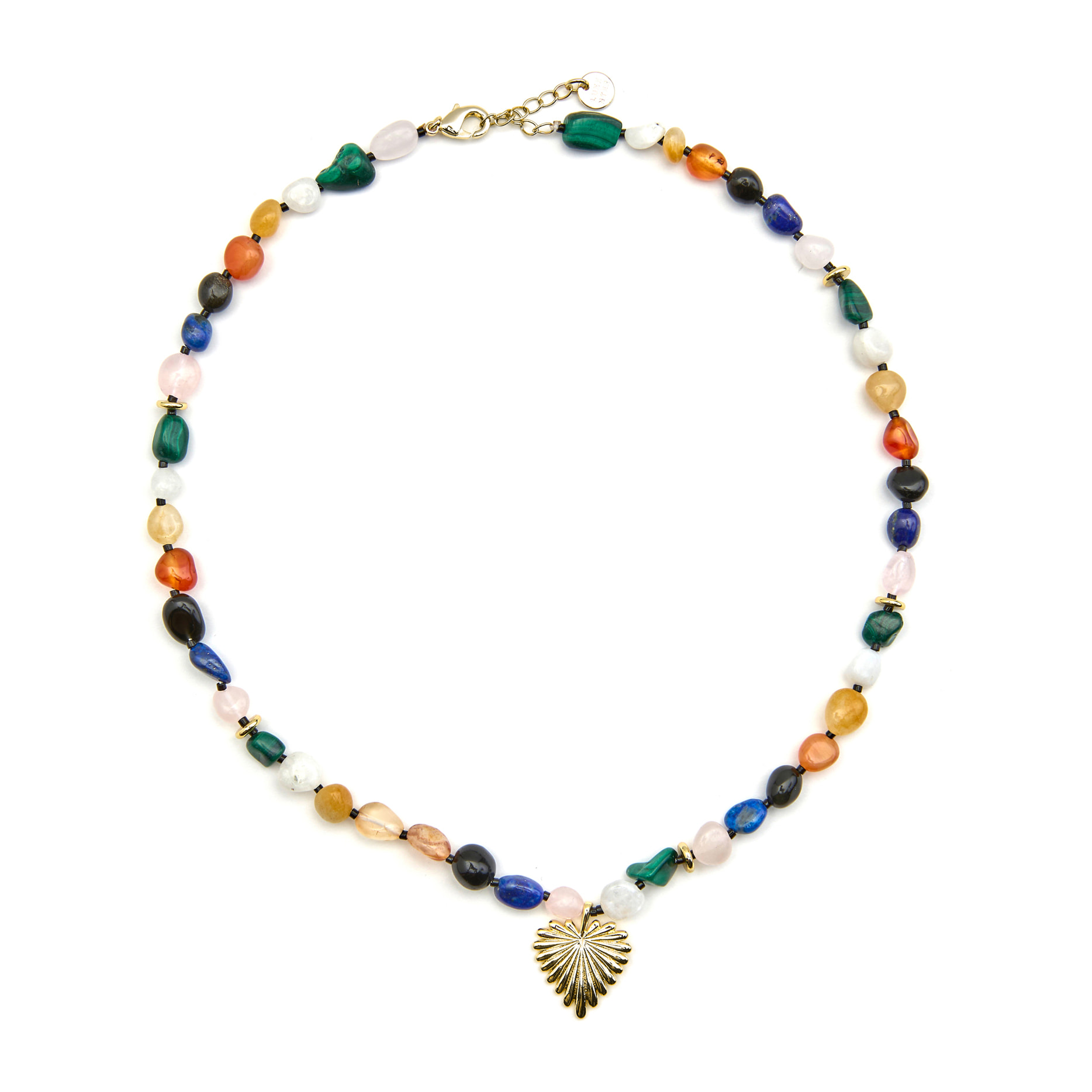 Collar con Multicolor Piedra Natural acabado oro 18k