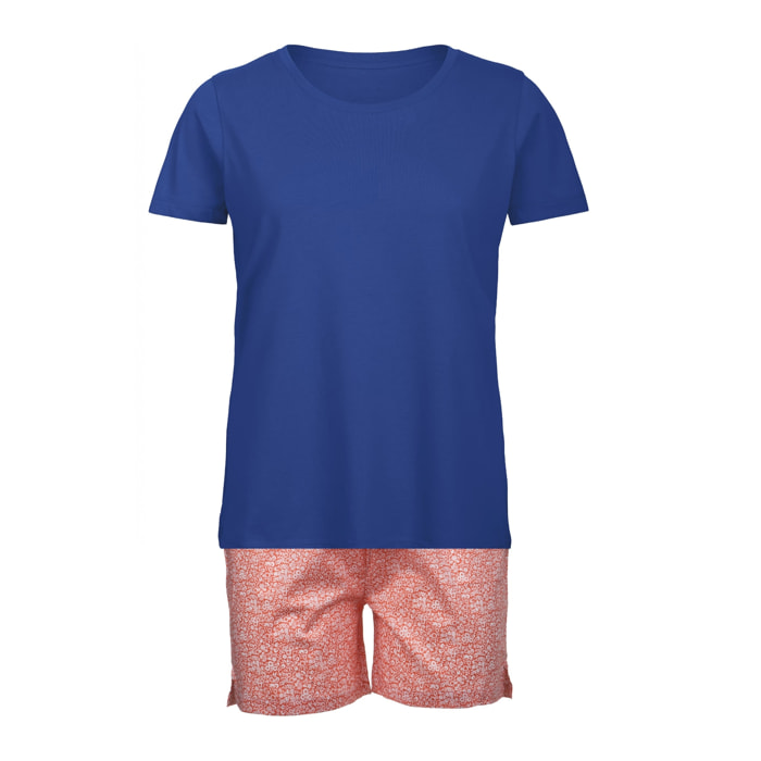 Pigiama leggero DONNA cotone fiori salmone