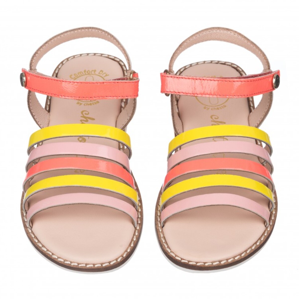 Sandalia en piel para niña con cierre velcro para fácil ajuste