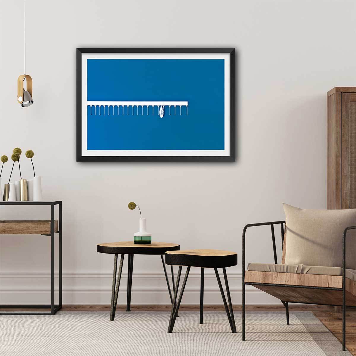 Poster deco mer embarcadère Affiche sous cadre noir